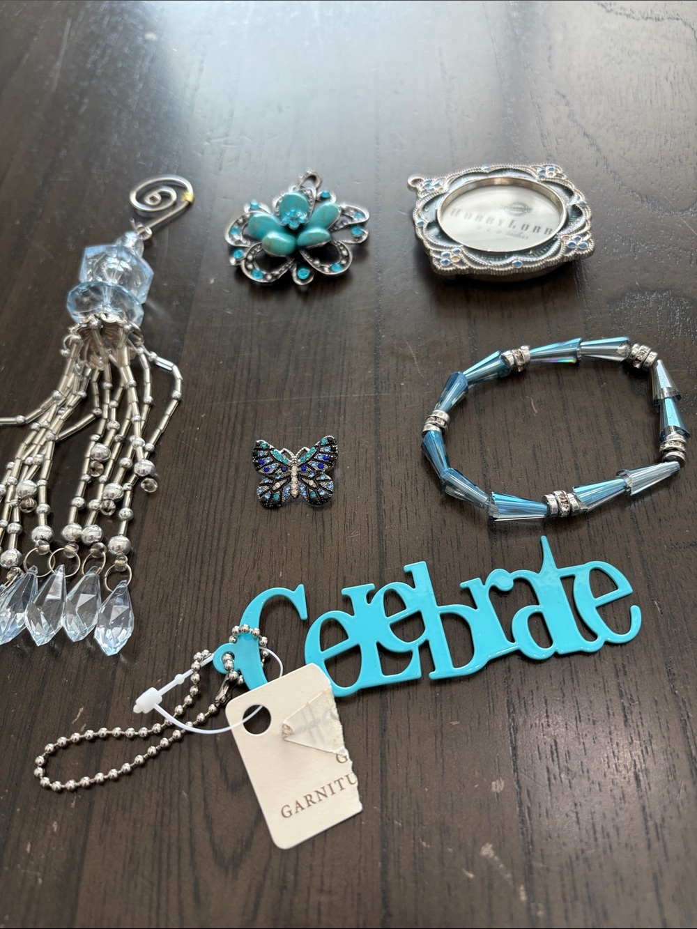 Bundle Bracelet with Crystals, Home Ornament, Pendant and Brooch.